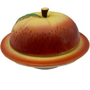 Vintage Maruhonware Red Apple Jam Jar Hand Painted Japan Autumn Season Kitchen